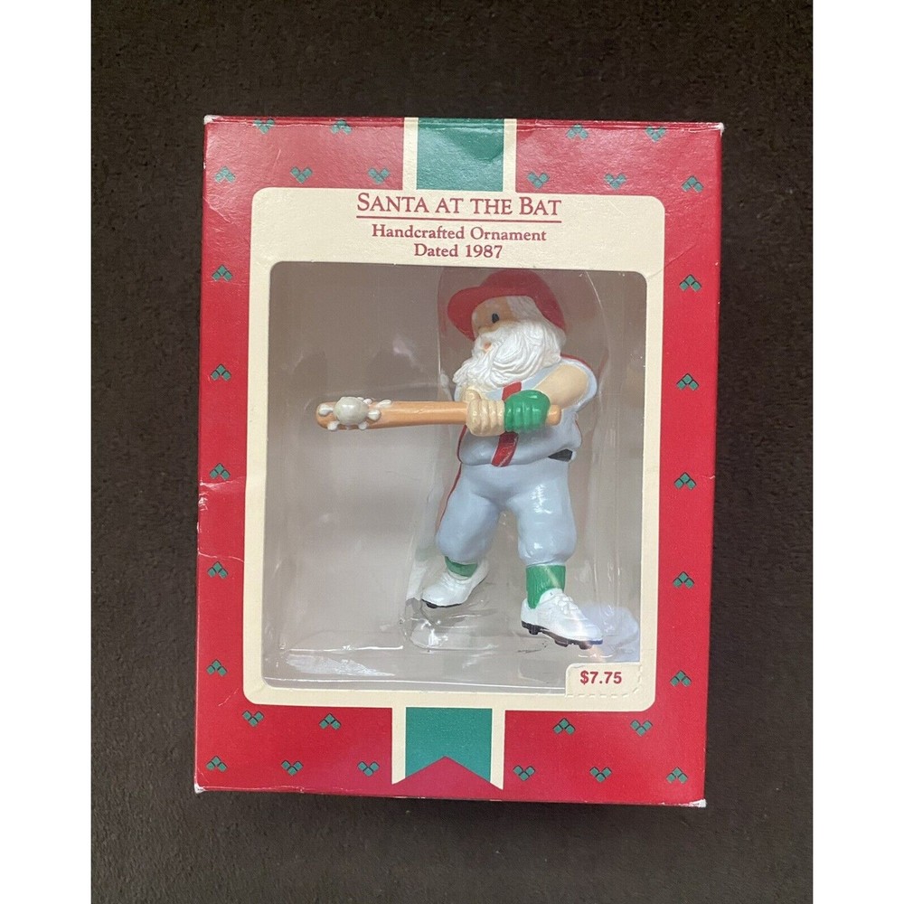 Vintage 1987 Hallmark Keepsake Ornament "Santa At The Bat" North Pole Nicks